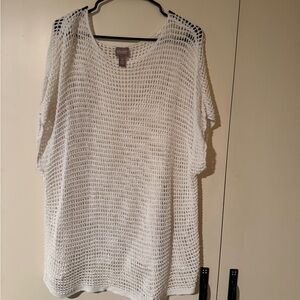 Chico's White Knit Swim Coverup